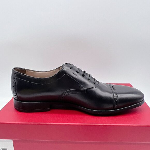 Salvatore Ferragamo Riley Men Dress Shoes Lace Up Oxfords Black Leather US 7.5 E - Picture 8 of 13